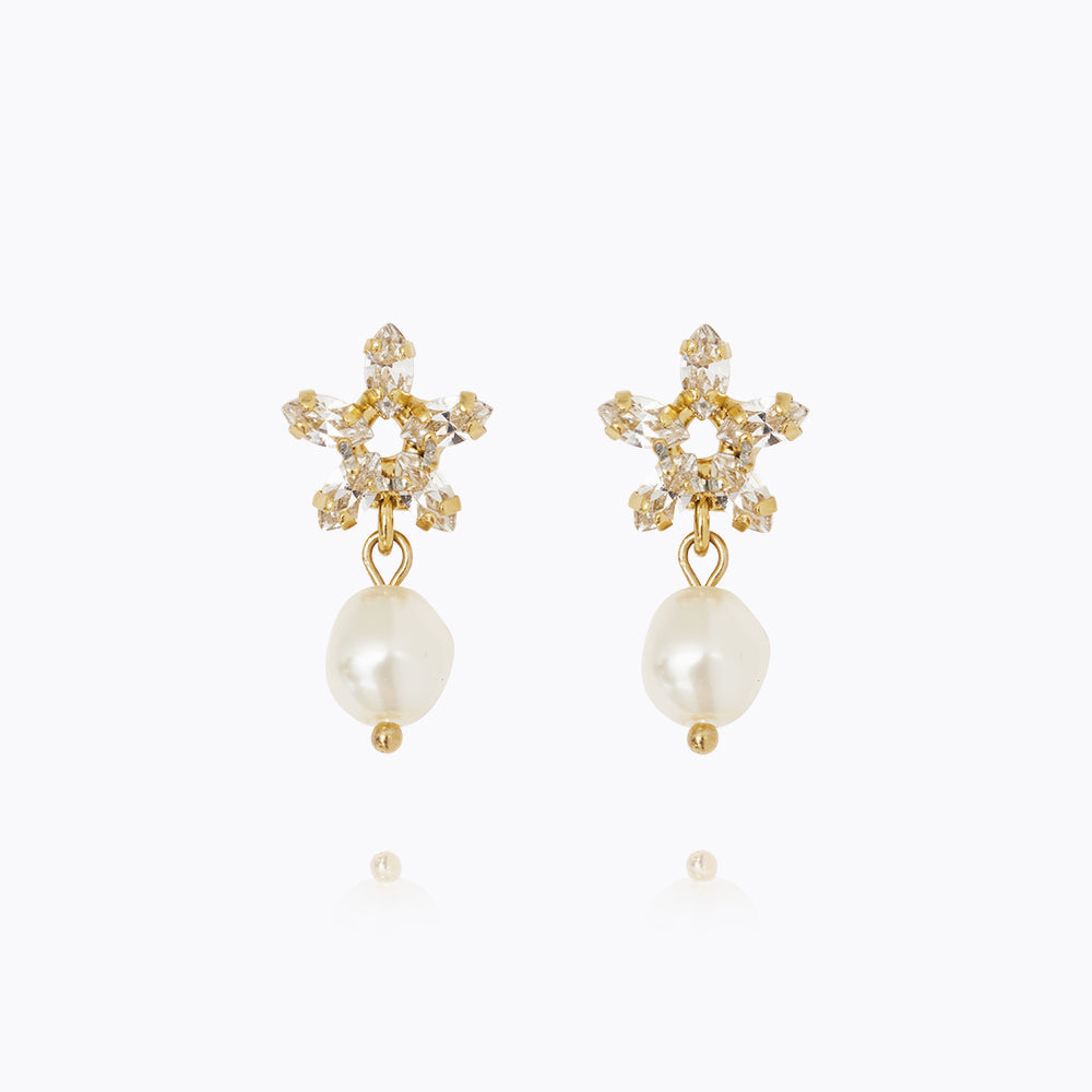 Emmy Elegant Pearl and Crystal Drop Earrings for Women - Perfect for Weddings, Parties & Special Occasions