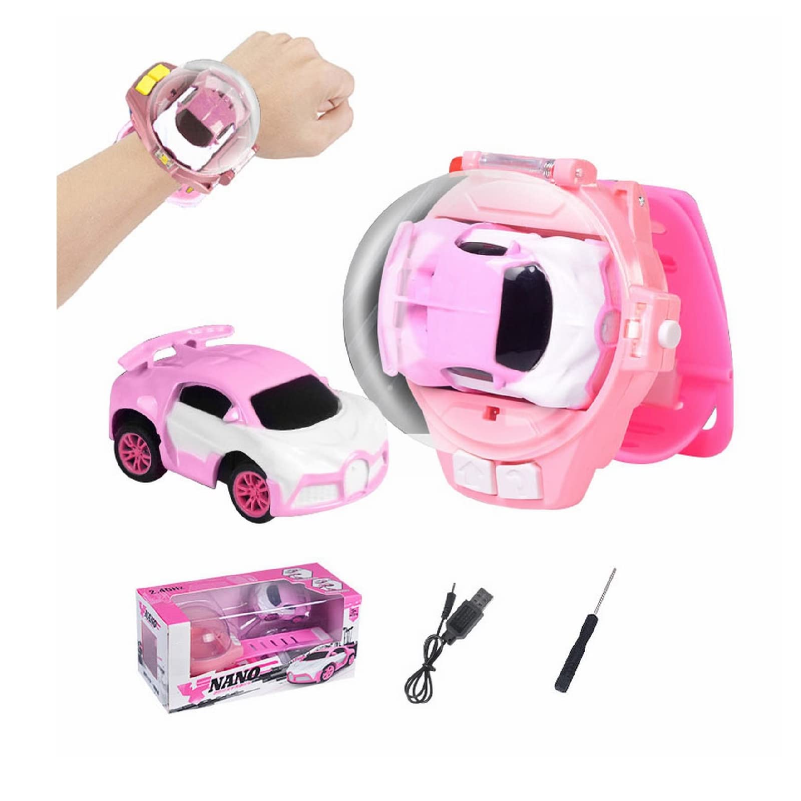 Mini RC Car Watch Toy - 2.4GHz USB Charging Racing Car for Kids Birthday Gift | Fun Interactive Game for Boys & Girls