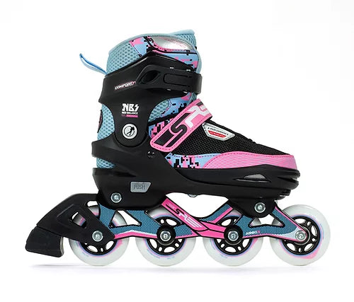 SFR Pixel Inline Skates for Adults - Blue & Pink Roller Skates with Comfortable Fit - Perfect for Outdoor Skating, Fitness & Recreation