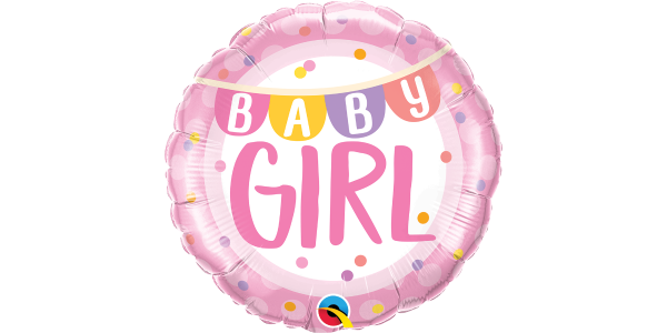 18 Foil Baby Girl Birthday Banner & Dots - Perfect for Baby Showers, First Birthdays, and Nursery Decorations