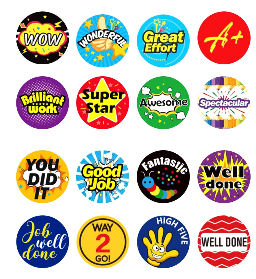 2000 Pcs Motivational Reward Stickers for Teachers - 32 Unique Inspirational Designs for Classroom Praise, Elementary & Kindergarten Students - Perfect for Homework, Classwork & Behavior Incentives