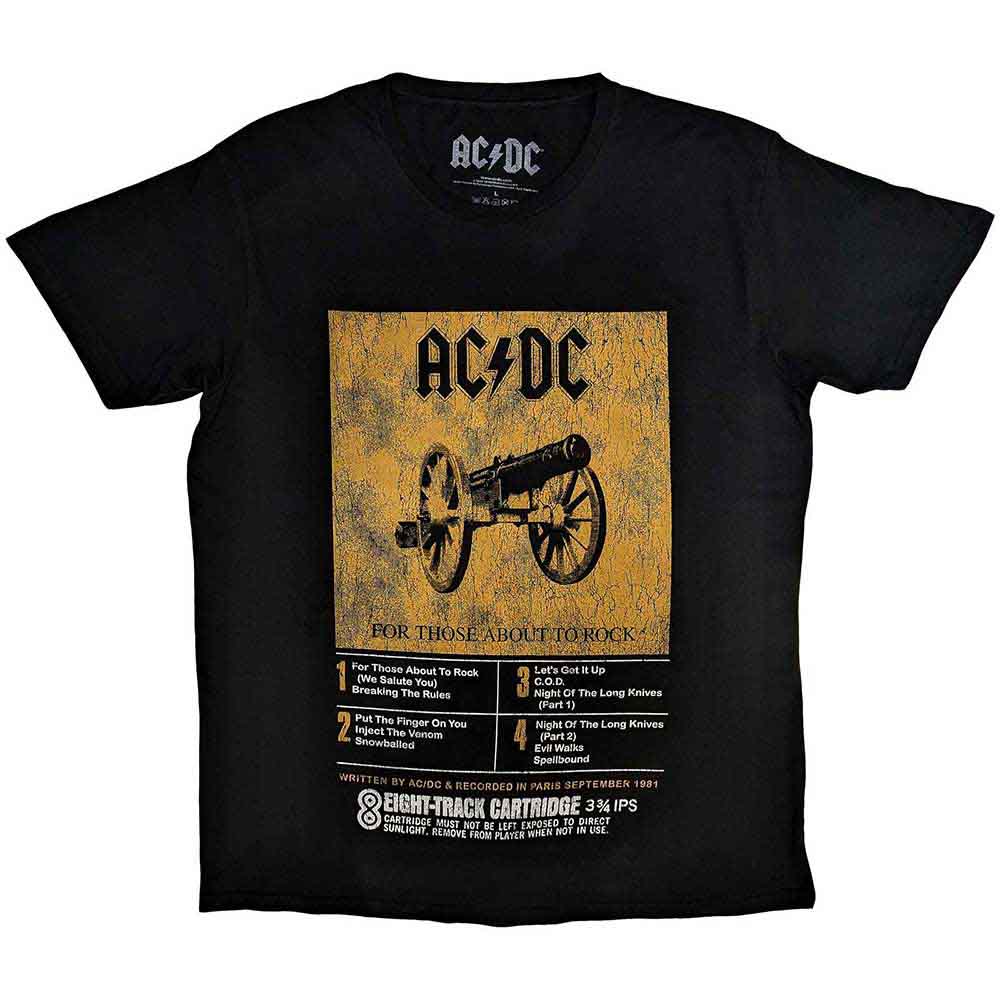 Vintage AC/DC Band T-Shirt - Classic 8 Track Design - Perfect for Concerts, Music Festivals & Rock Fans