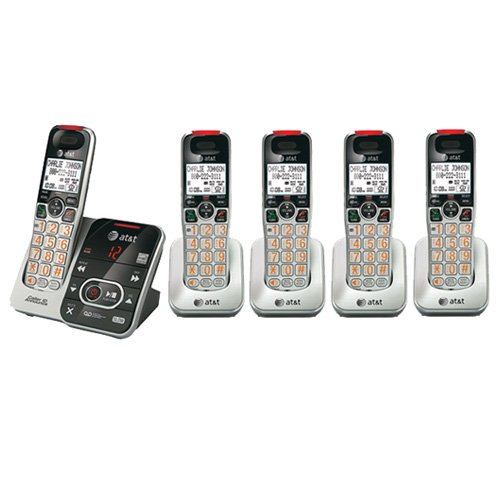 AT&T CRL32102 Cordless Phone with 4 CRL30102 Handsets - Reliable Home & Office Communication System for Clear Calls and Convenience