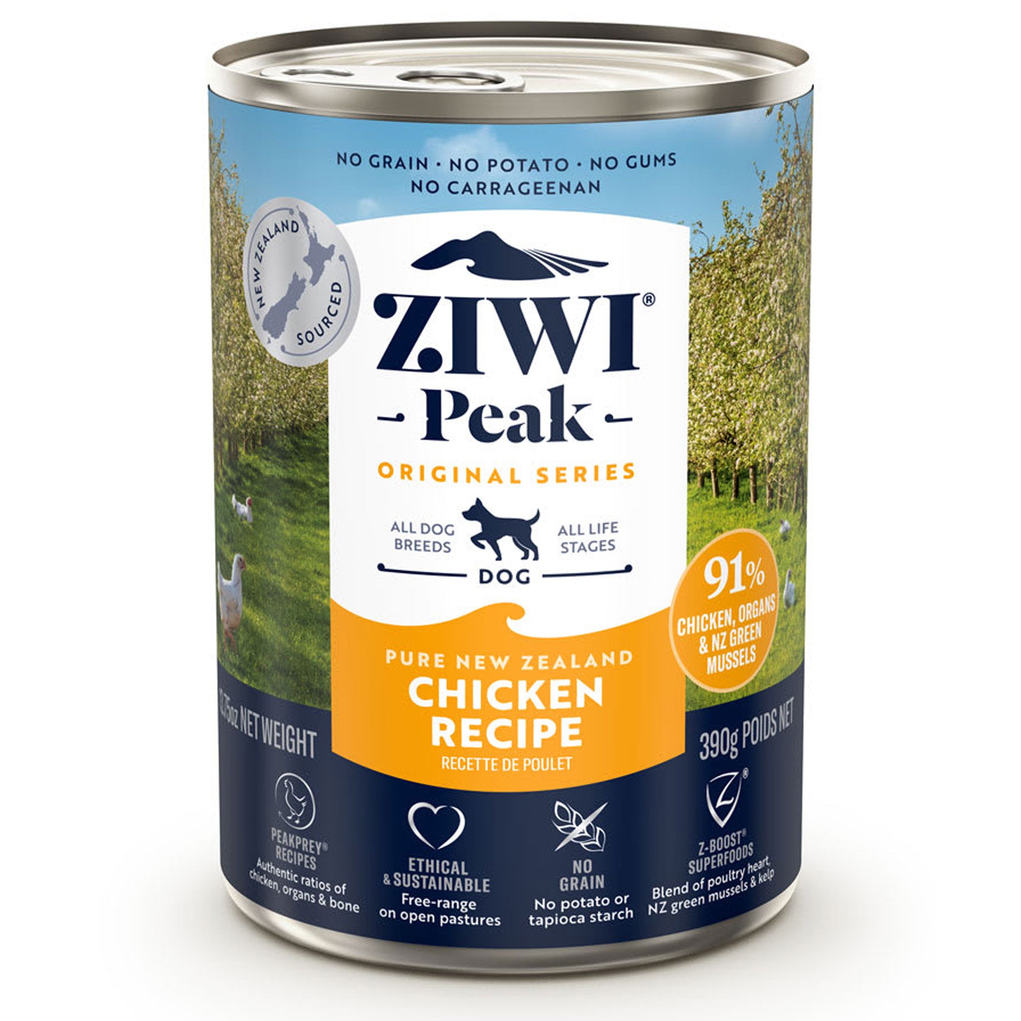 Ziwi Peak Canned Chicken Recipe Dog Food - 13.75oz, Grain-Free Wet Food for Dogs, High Protein Natural Pet Food - Perfect for Puppies, Adult & Senior Dogs at Home or Travel