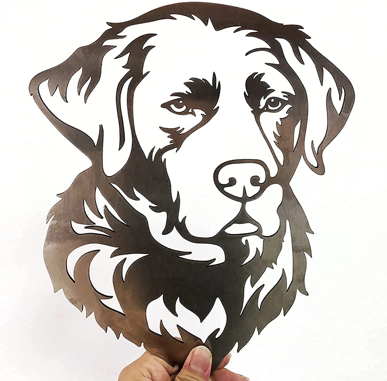 Elegant Metal Labrador Dog Silhouette Sculpture - Durable Iron Garden Art Statue for Outdoor Yard, Patio & Backyard Decor | Perfect for Pet Lovers & Landscape Design