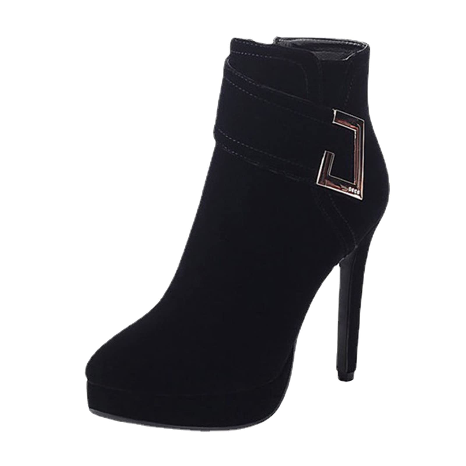 Women's Pointed Toe Breathable Boots - Fashion Lace-Up Short Heel Booties for Women | Comfortable & Stylish for Office, Party & Night Out
