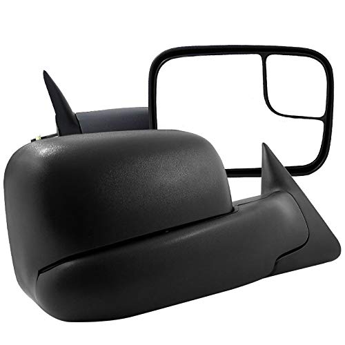 1994-2001 Dodge Ram 1500 & 1994-2002 Ram 2500/3500 Manual Flip-Up Towing Mirrors - Heavy Duty Trailer Towing Replacement Mirrors for Enhanced Visibility & Safety