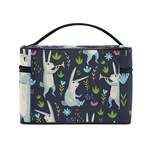 Adorable Cartoon Rabbit Print Travel Makeup Bag - Waterproof Cosmetic Organizer Pouch for Toiletries, Perfect for Vacation, Gym & Daily Use