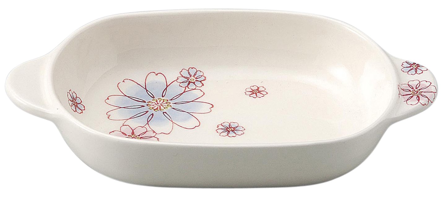 Banko Ware 14619 Blue Marie Au Gratin Dish - 8.7 Inch (22 cm) Oven & Microwave Safe Japanese Ceramic Baking Dish - Perfect for Lasagna, Casseroles & French Onion Soup