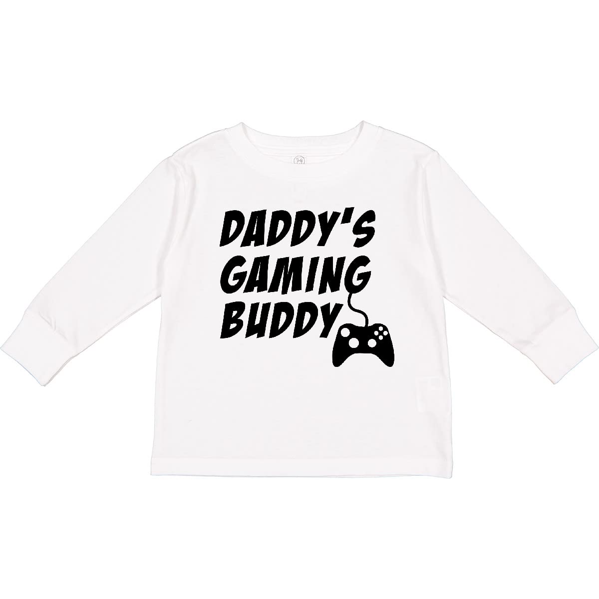 Inktastic Daddy's Gaming Buddy with Controller Toddler Long Sleeve T-Shirt - Cute Gamer Dad & Kid Matching Outfit for Family Game Nights & Casual Wear