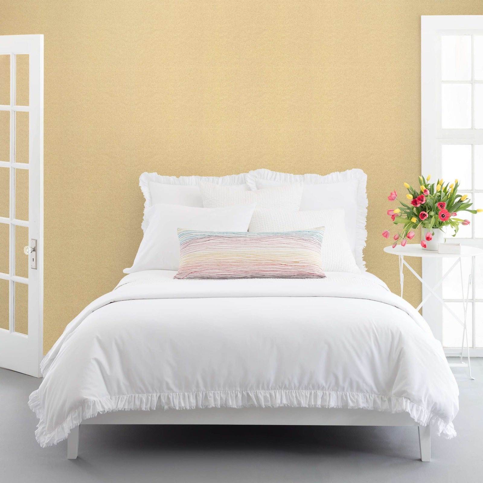 Lalago Straw Grasscloth Wallpaper - Natural Textured Peel and Stick Wallpaper for Living Room, Bedroom, or Office Decor
