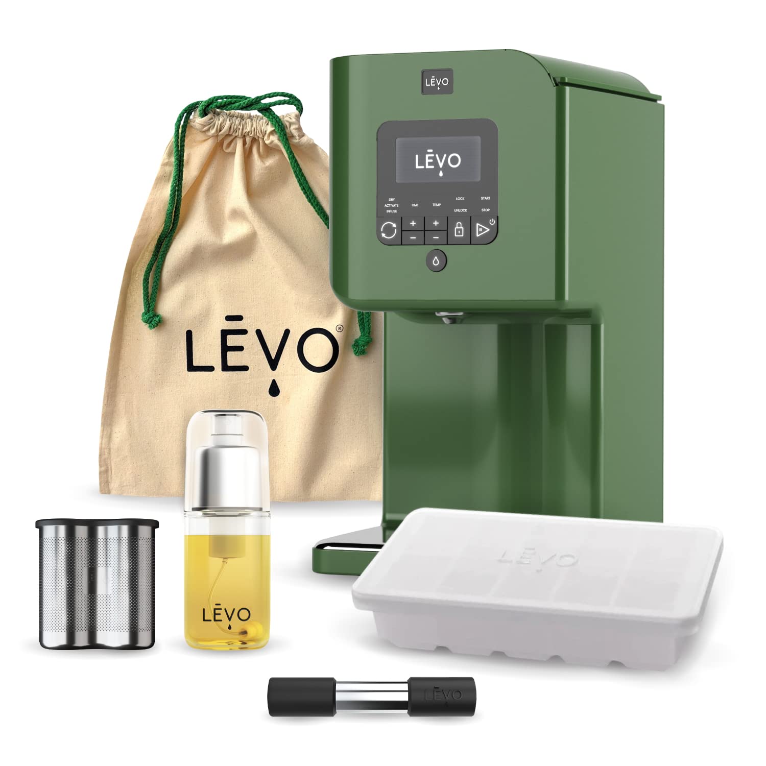 LĒVO II Essentials Kit - Herbal Oil and Butter Infusion Machine with Power Pod, Herb Press & Accessories (Garden Green) | Perfect for DIY Skincare, Cooking & Aromatherapy at Home