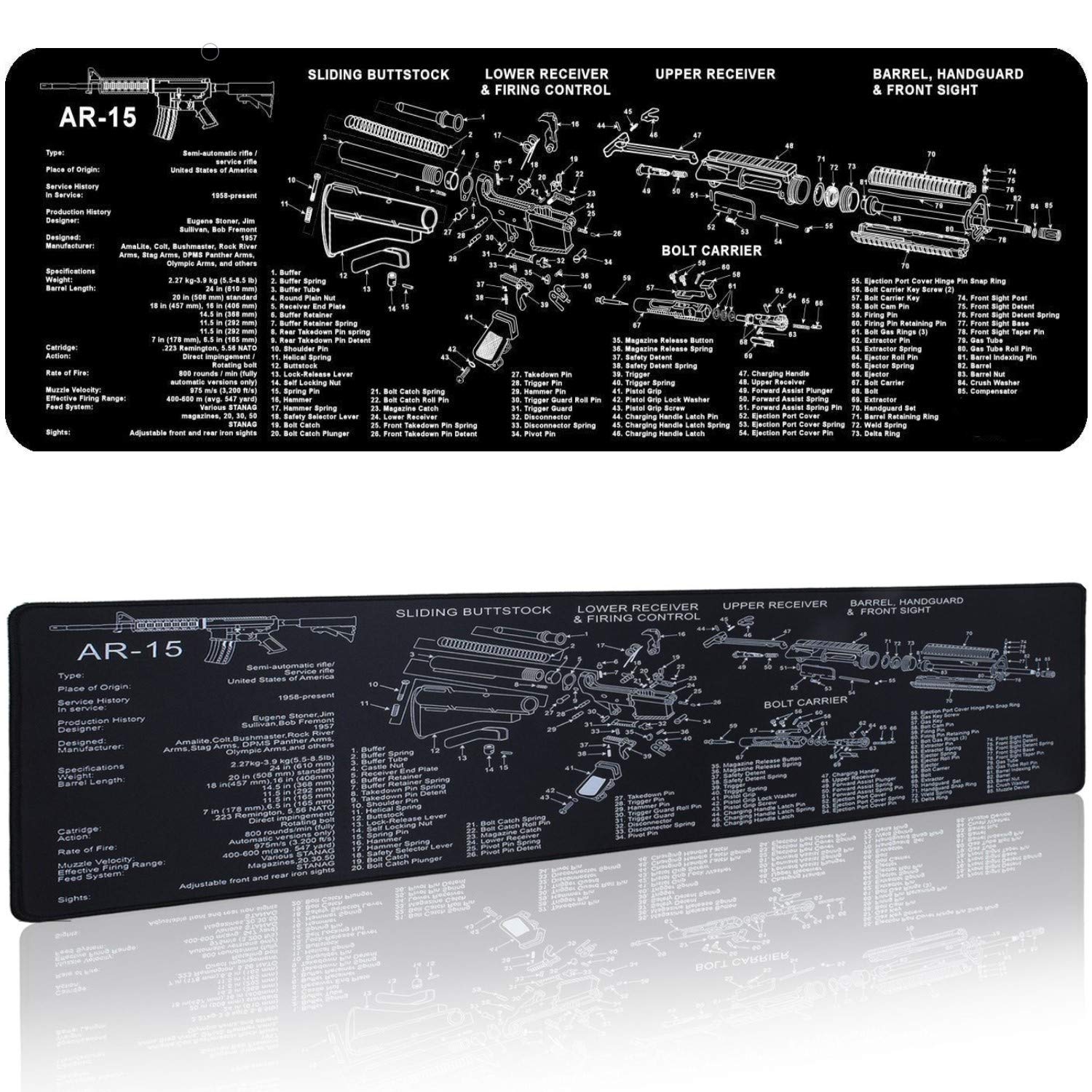 Premium Gun Cleaning Mat - Extra Large AR-15 Rifle & Pistol Maintenance Mat with Non-Slip Surface | Water & Solvent Resistant Gaming Mouse Pad for PC, Laptop Desk | Perfect for Firearm Maintenance & Gaming Setups