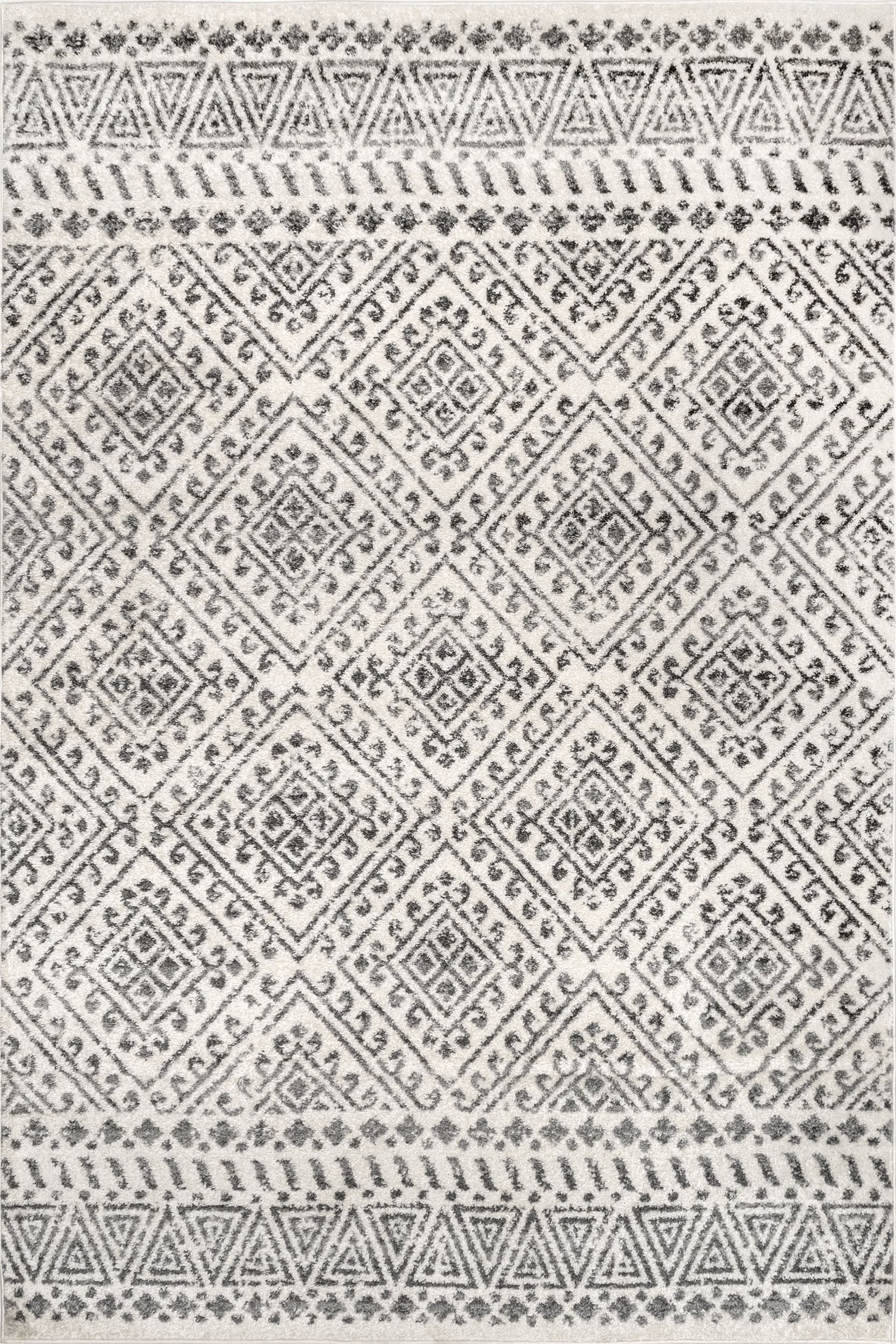 Luxury Diamond Trellis Area Rug in Off White - Perfect for Living Room, Bedroom & Home Decor