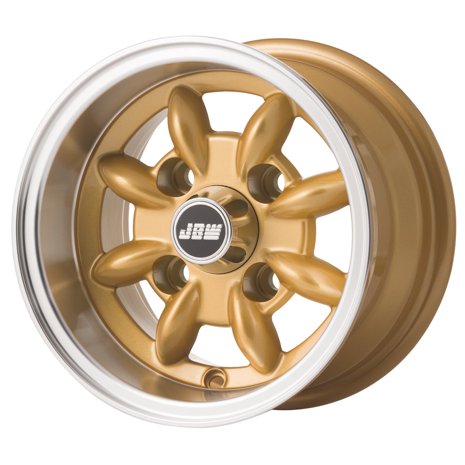 10 x 6.0 JBW Minilight 4x101.6 ET 7 Gold Alloy Wheels - Perfect for Classic Cars, Hot Rods & Vintage Vehicle Restoration Projects
