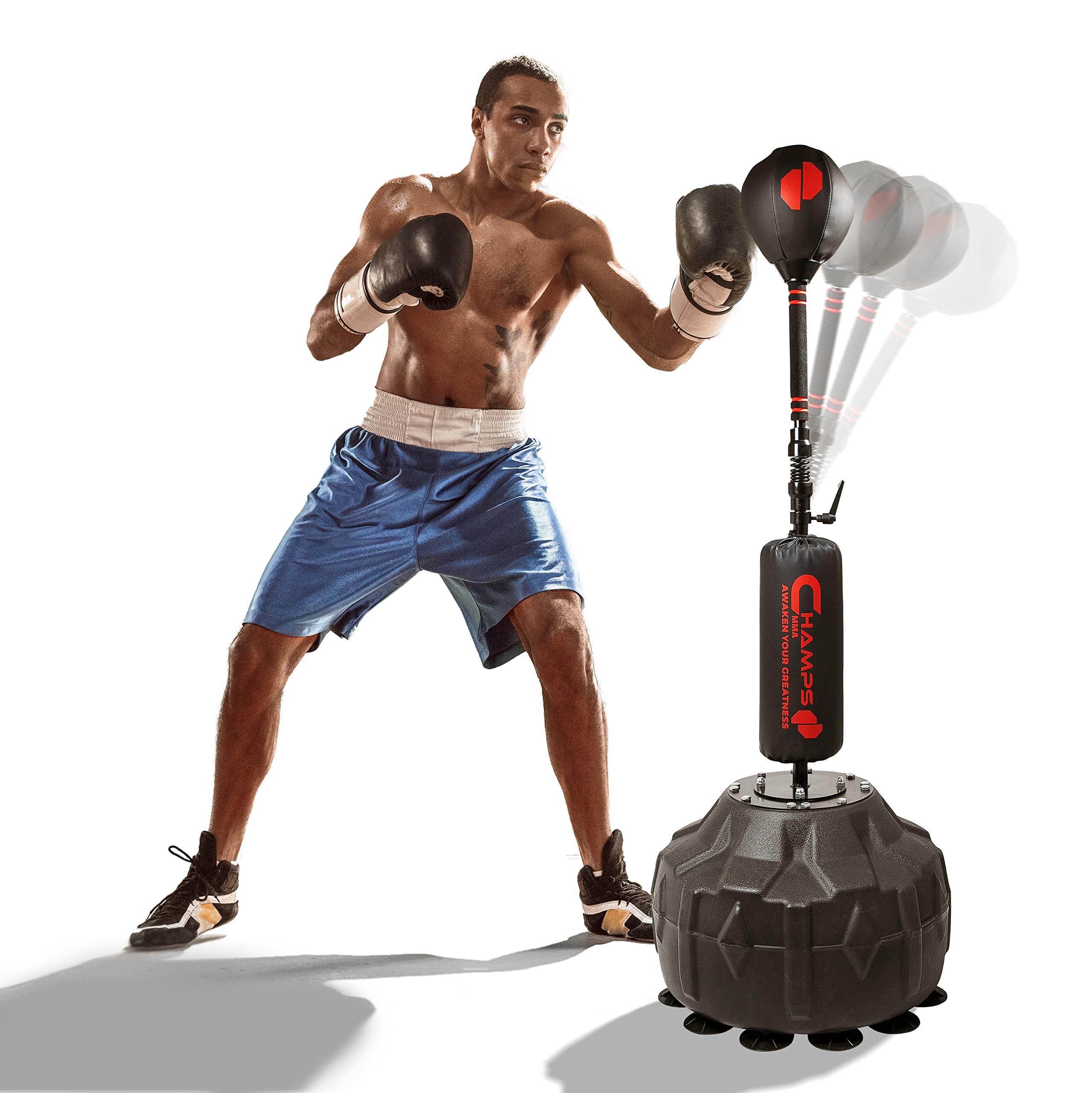 Cobra Reflex Punching Bag - Ultra-Fast Bounceback Boxing Bag for Speed, Reflexes & Stamina Training - Adjustable Height with Stand & Suction Cups - Perfect for Home Gym, Boxing Practice & MMA Workouts