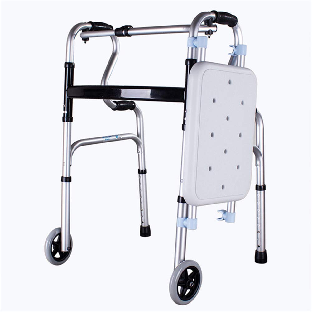 Lightweight Foldable Aluminum Rollator Walker for Seniors - Adjustable Height, Padded Armrests & Wheels - Ideal for Indoor/Outdoor Mobility Assistance & Elderly Support