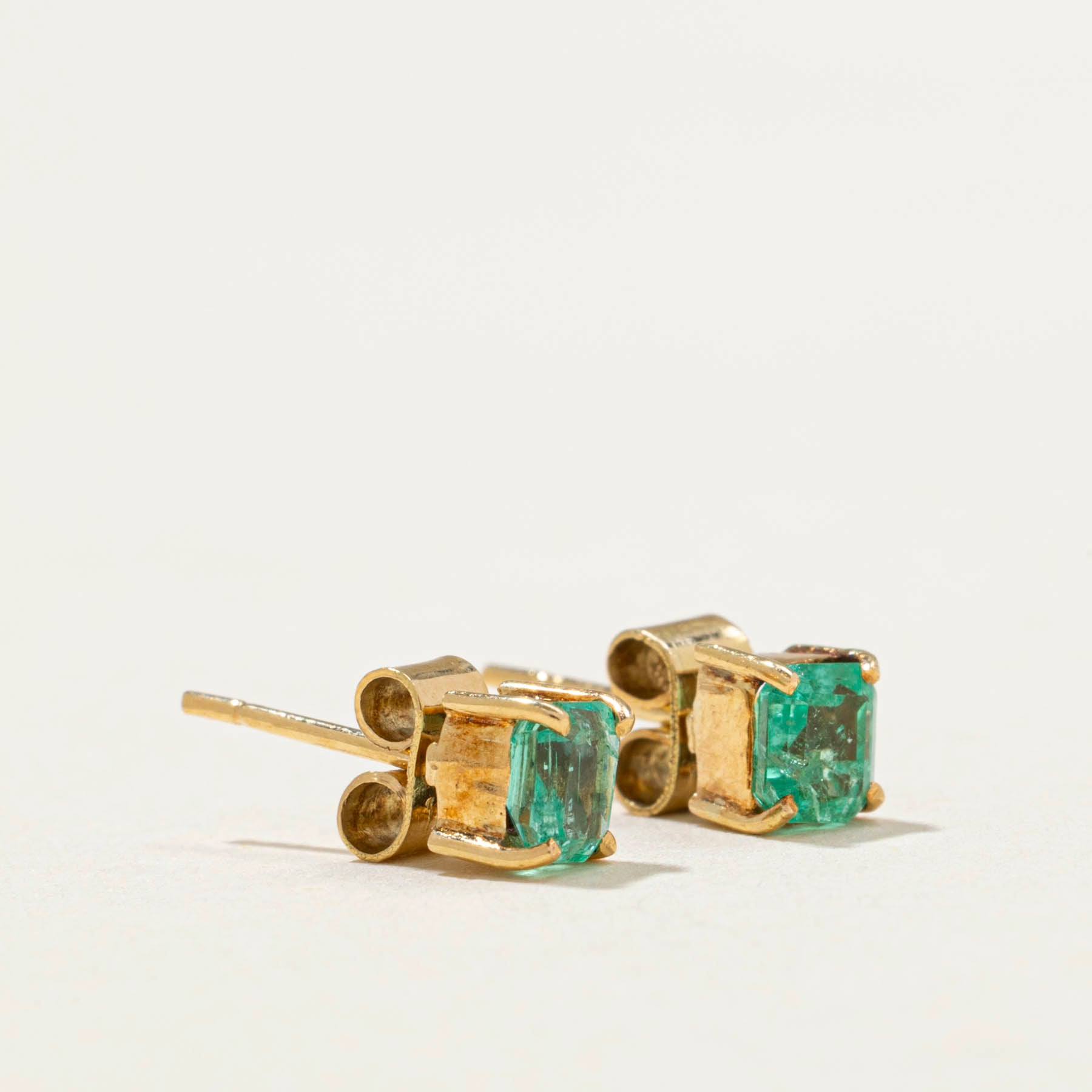 Emerald Stud Earrings 0.34 Carat Total Weight - Genuine Green Gemstone Earrings for Women, Perfect for Weddings, Parties & Everyday Elegance