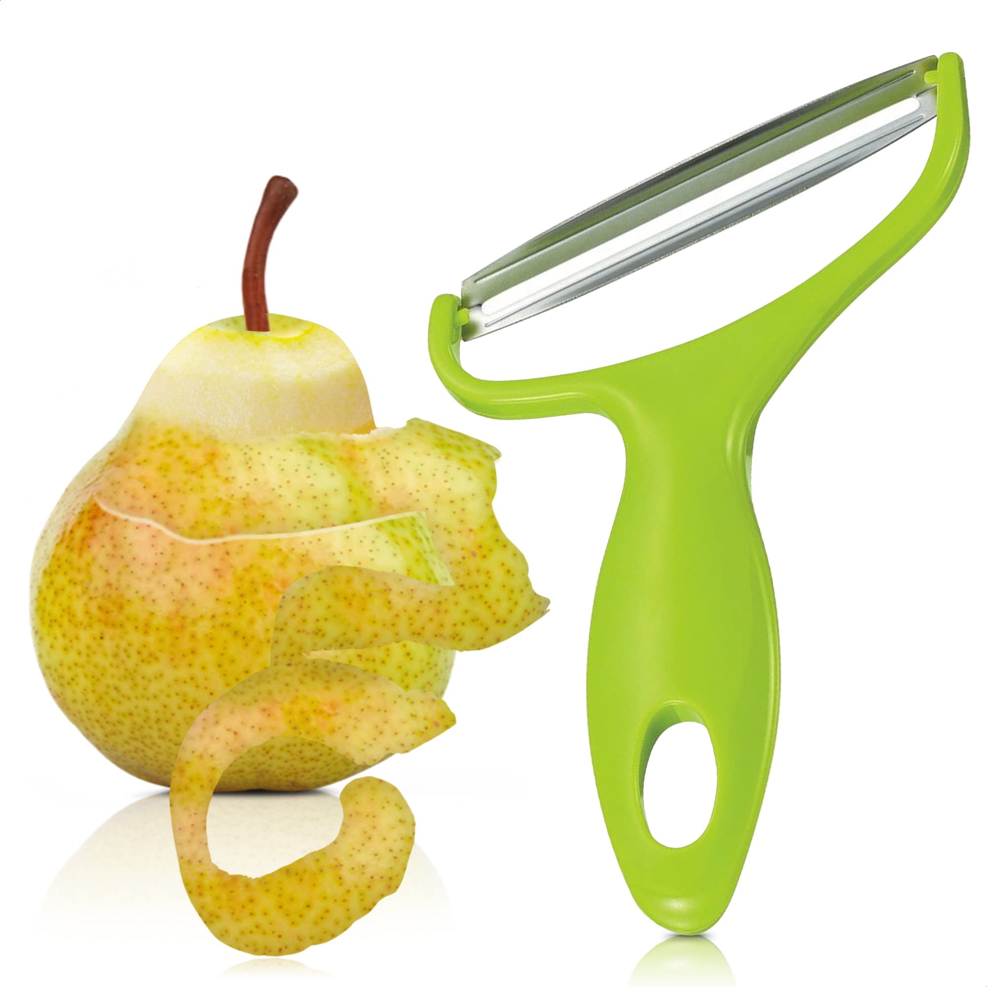Stainless Steel Potato Peeler - Kitchen Gadget for Peeling Fruits & Vegetables, Orange Peeler, Salad Cutter, Cabbage Slicer - Essential Kitchen Tool for Cooking, Meal Prep & Healthy Eating