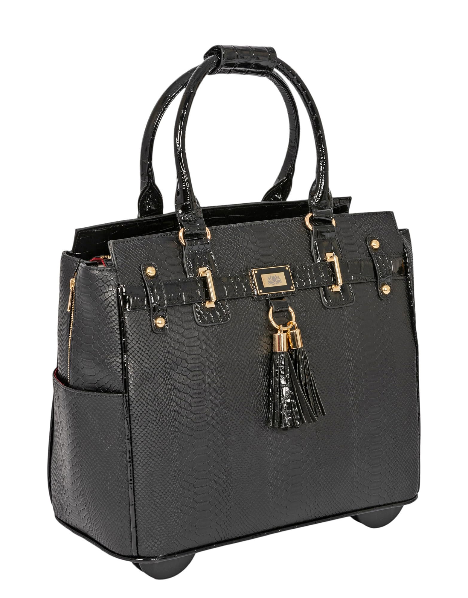 JKM & Company Rolling Laptop Bag for Women - Stylish Wheeled Briefcase with Wheels Fits 13-17 Inch Laptops, Durable Office Travel Computer Case (Barrington) - Perfect for Business Trips, Commuting & Air Travel