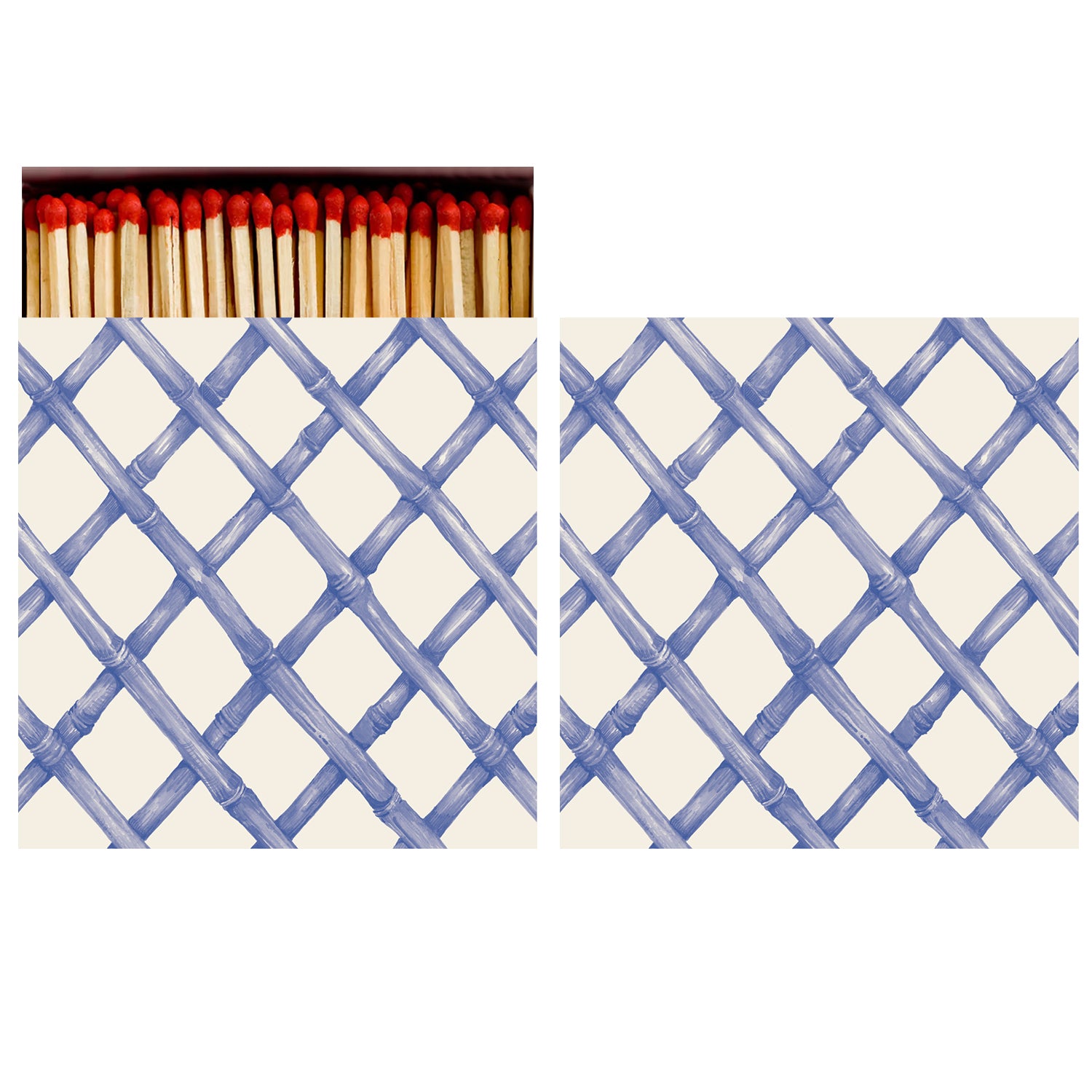 Premium Blue Lattice Matches - Decorative & Long-Lasting Matches for Fireplaces, Candles & Home Decor - Perfect for Weddings, Parties & Romantic Ambiance