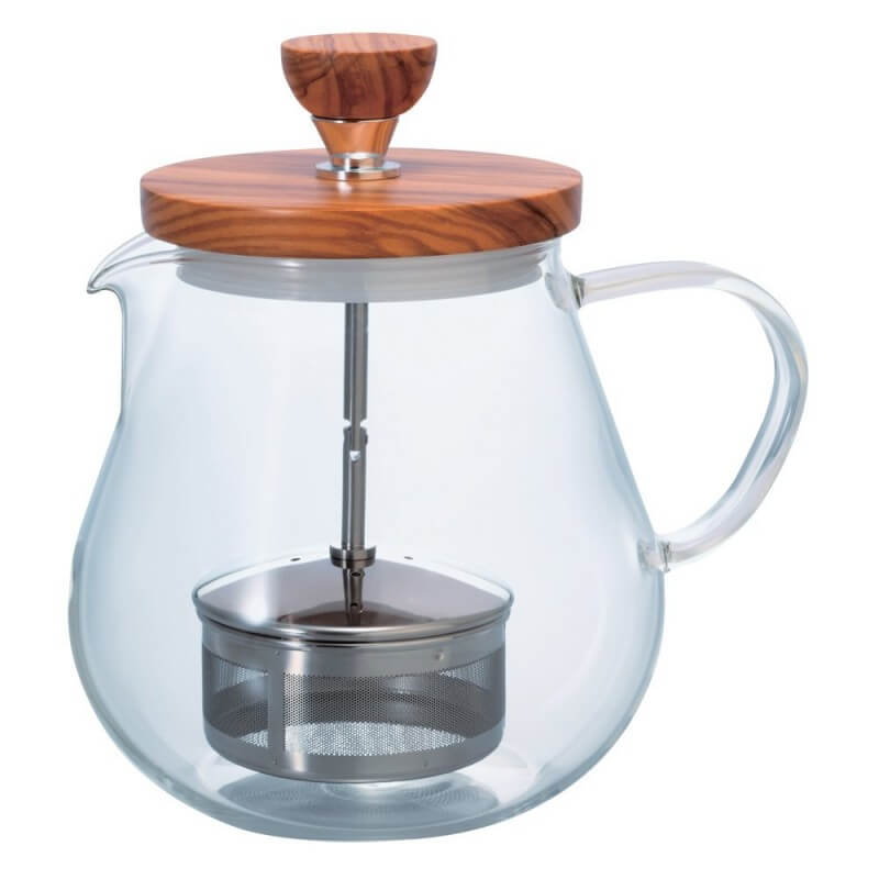 Hario V60 Glass Tea Server - 700ml Drip Coffee & Tea Brewer with Wooden Handle for Pour Over & Iced Tea - Perfect for Home, Office & Cafe Use