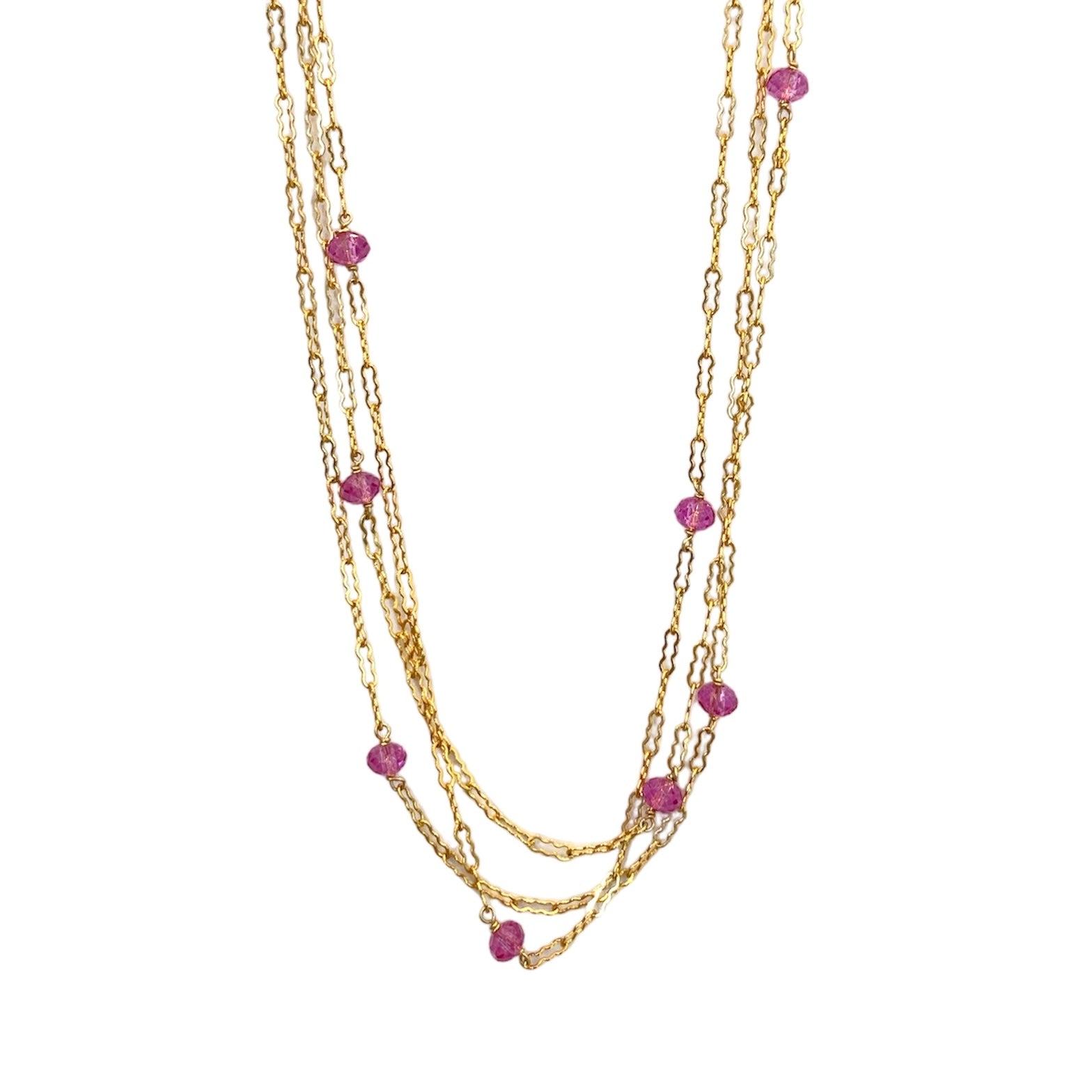 Triple Chain Gemstone Necklace - 40% Off Sale | Elegant Layered Necklace for Women, Perfect for Parties, Weddings & Everyday Wear