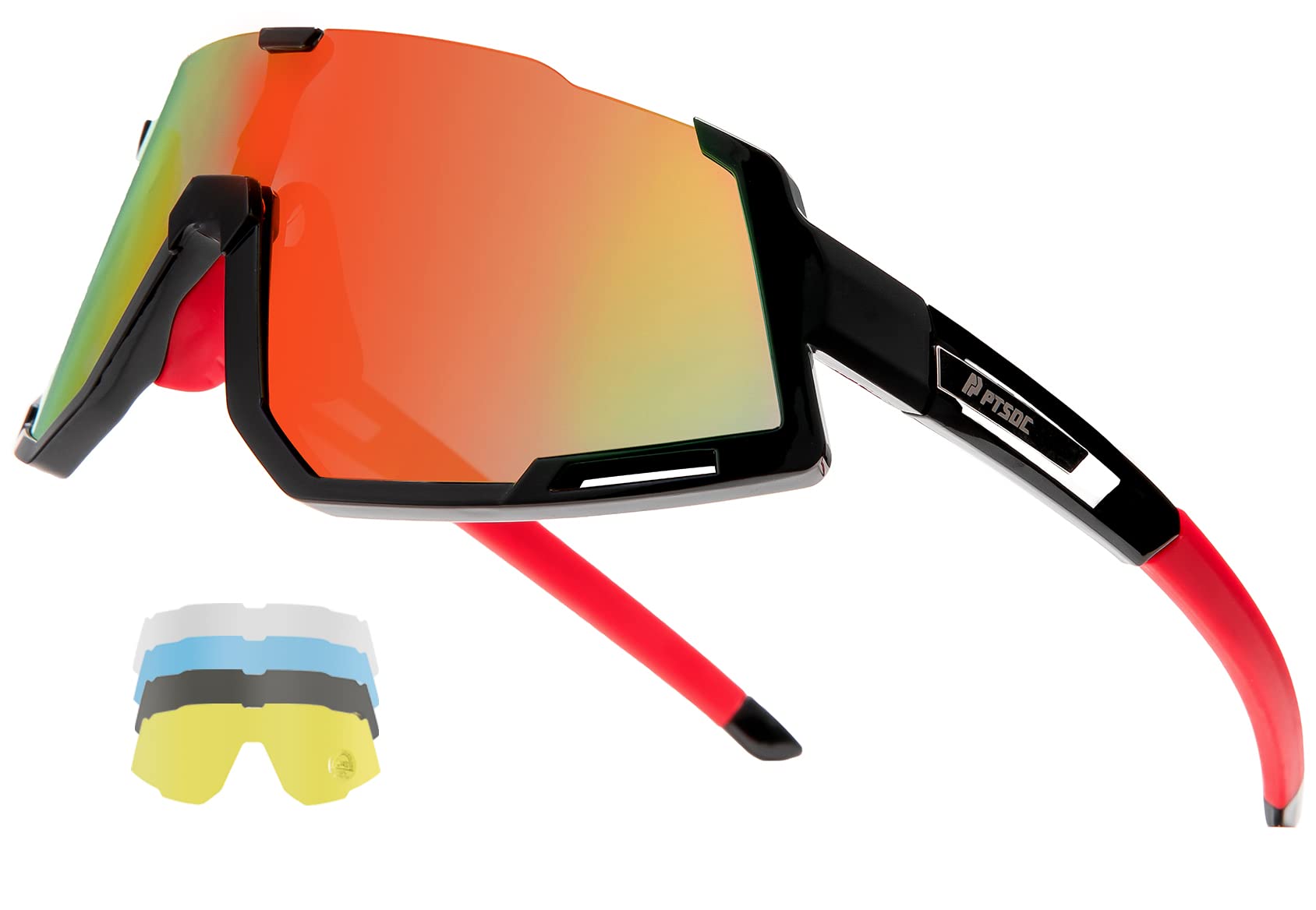 Polarized Sunglasses for Men & Women - TR90 Lightweight Frame with 3/5 Interchangeable Lenses - UV Protection for Cycling, Running, Driving, Golf & Outdoor Sports - Perfect for Hiking, Beach & Daily Wear