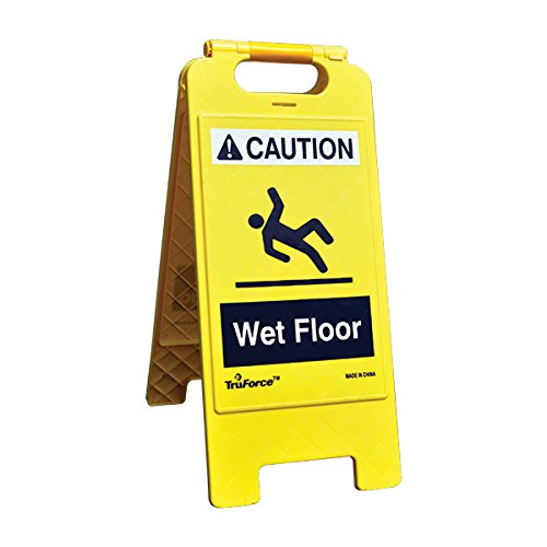 TruForce Wet Floor Caution Sign - 11-Pack, English Warning Sign for Slippery Surfaces | Ideal for Restaurants, Hotels, Schools & Offices