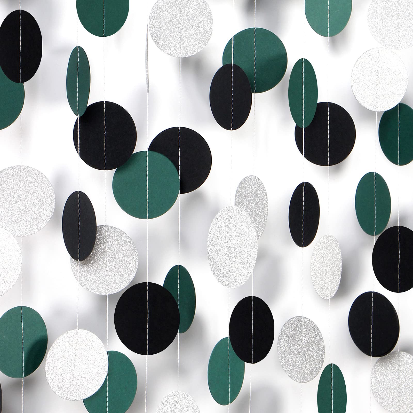 2025 Graduation Party Decorations - 52Ft Black Green Silver Hanging Paper Banner, Soccer Theme Garland Streamers for Men & Boys Birthday, Spring Summer Jungle Backdrop Bunting | Perfect for Graduations, Birthdays, Themed Parties & Home Decor
