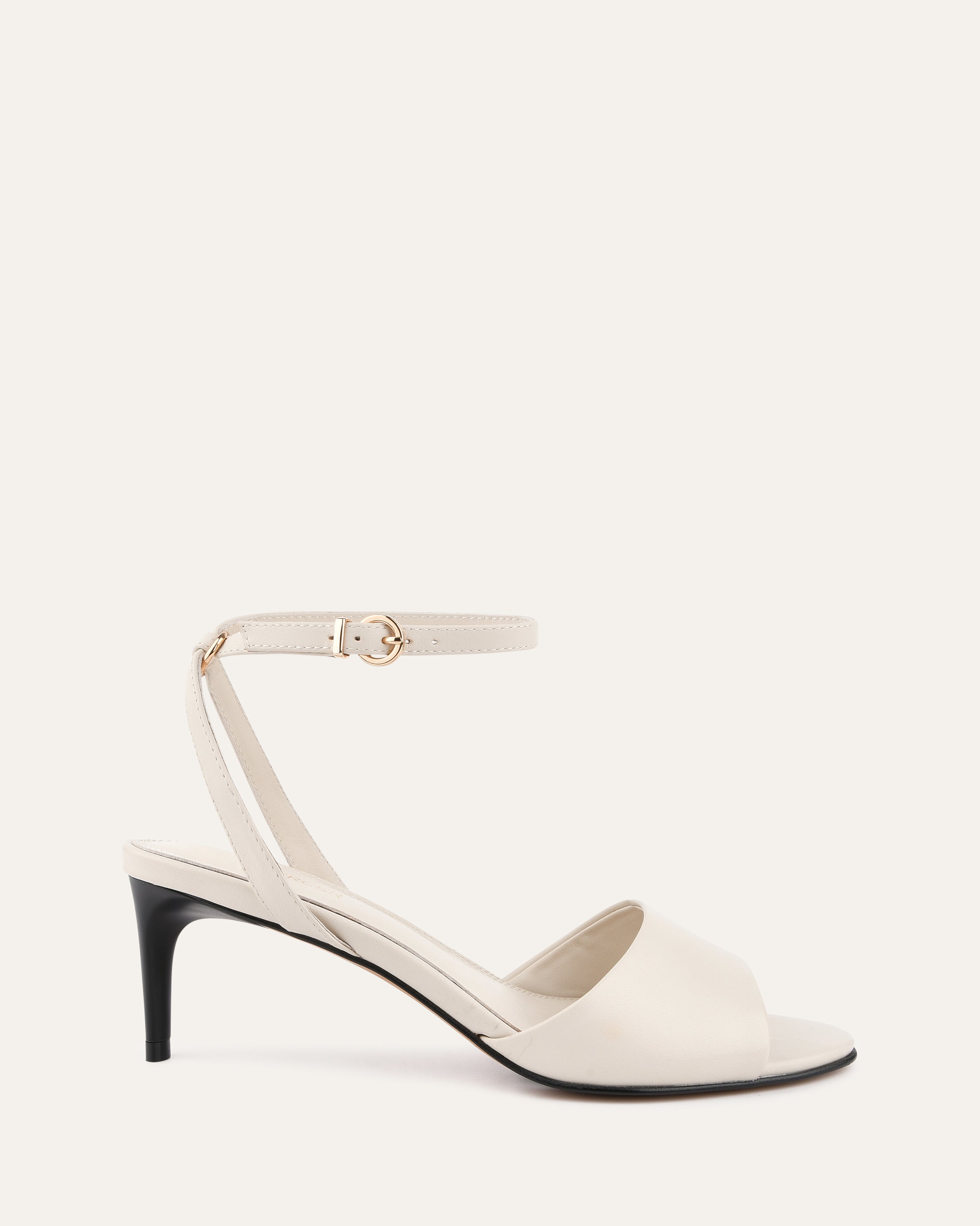 TANYA Women's Mid Heel Sandals - Comfortable Leather Summer Shoes for Casual Outings & Beach Vacations | Off-White Fashion Footwear for Weddings, Parties & Date Nights
