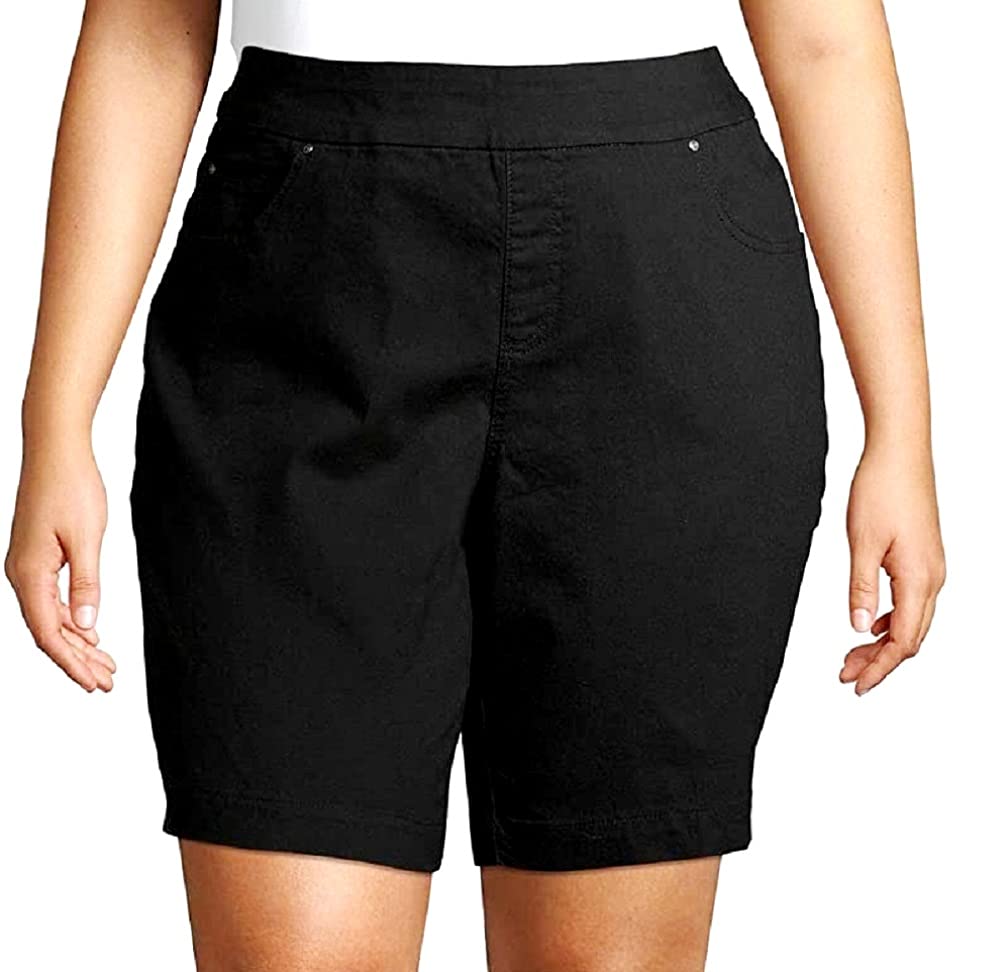 Jack David Women's Premium Plus Size Stretch Denim Shorts - Blue Black Wash | Comfortable & Stylish for Casual Outings, Summer Vacations & Everyday Wear