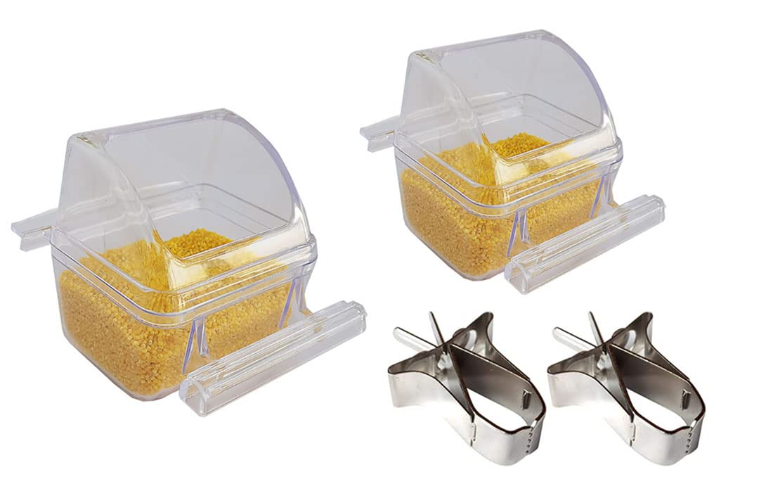 ORIBUKI 8oz/16oz Bird Cage Cups - Hanging Feeder & Water Dish for Parrots, Chickens, Rabbits, Pigeons - Durable Wire Seed Bowl for Pet Birds & Poultry - Perfect for Aviaries, Coops & Outdoor Cages