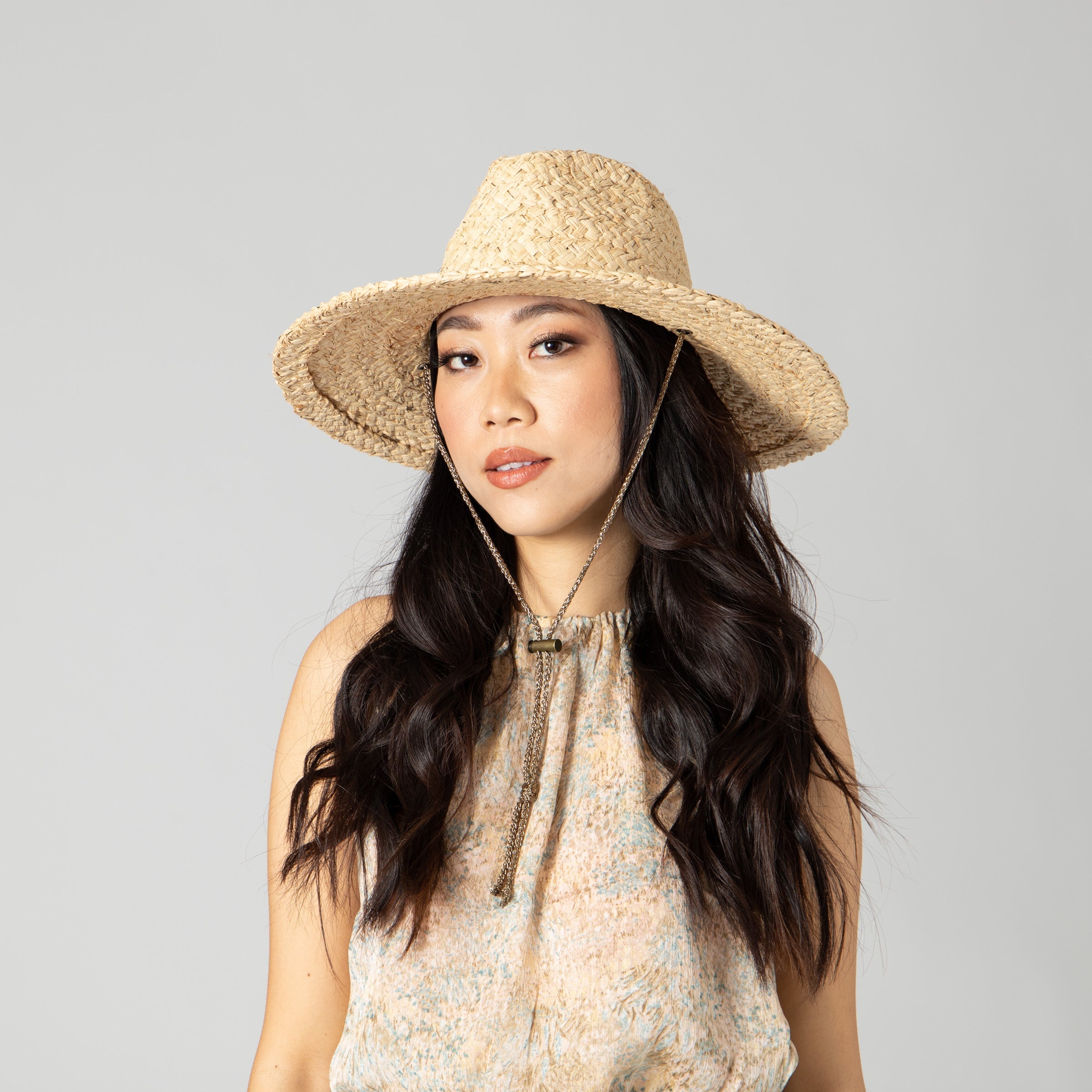Stylish Women's Raffia Lurex Blend Lifeguard Hat with Adjustable Chin Cord - Perfect for Beach, Pool, and Summer Outdoor Activities