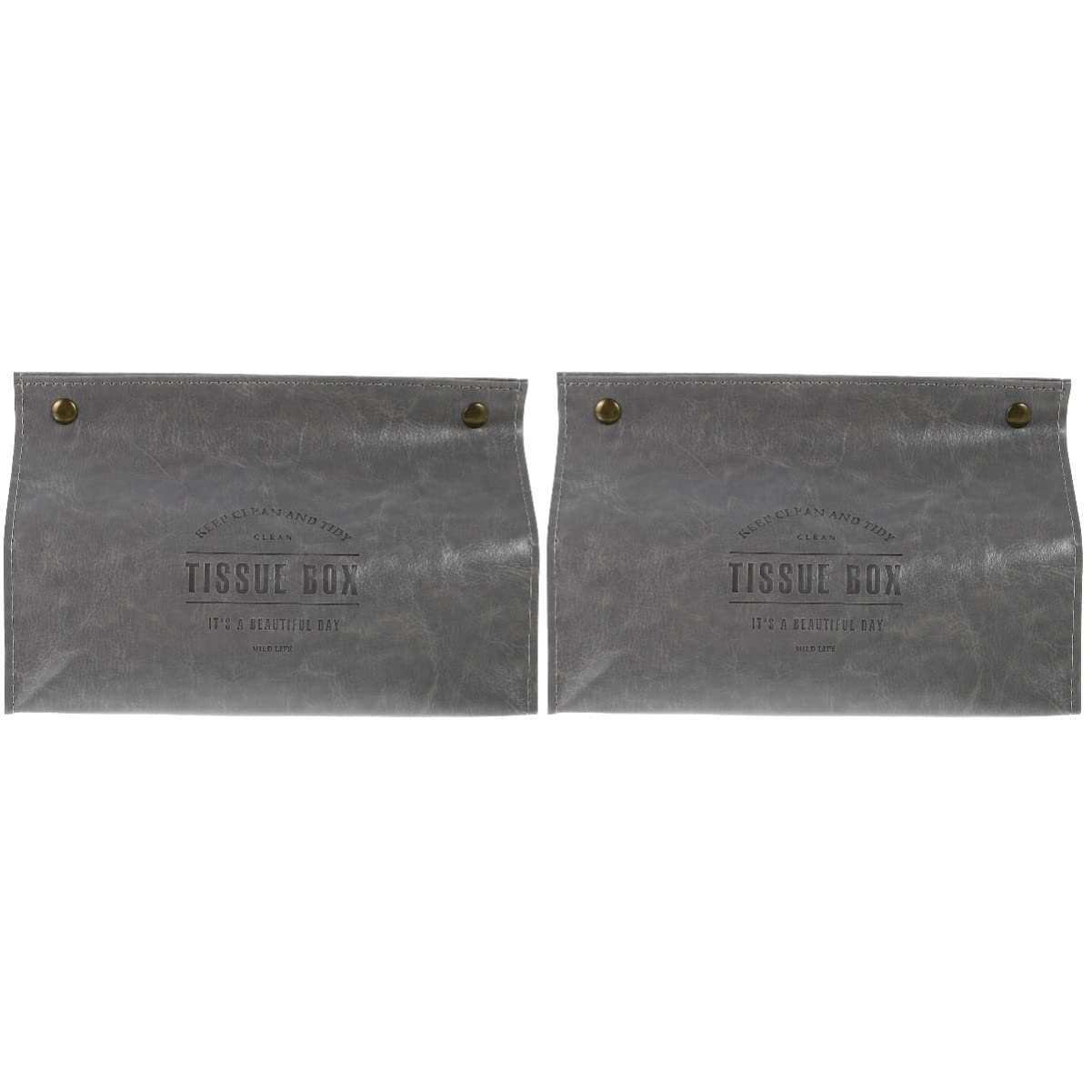 Garneck 2-Pack Genuine Leather Tissue Box Cover Holder - Elegant Home Decor for Living Room, Bedroom & Office (Brown) | Perfect for Sofa Side Table, Bathroom Counter & Car Interior