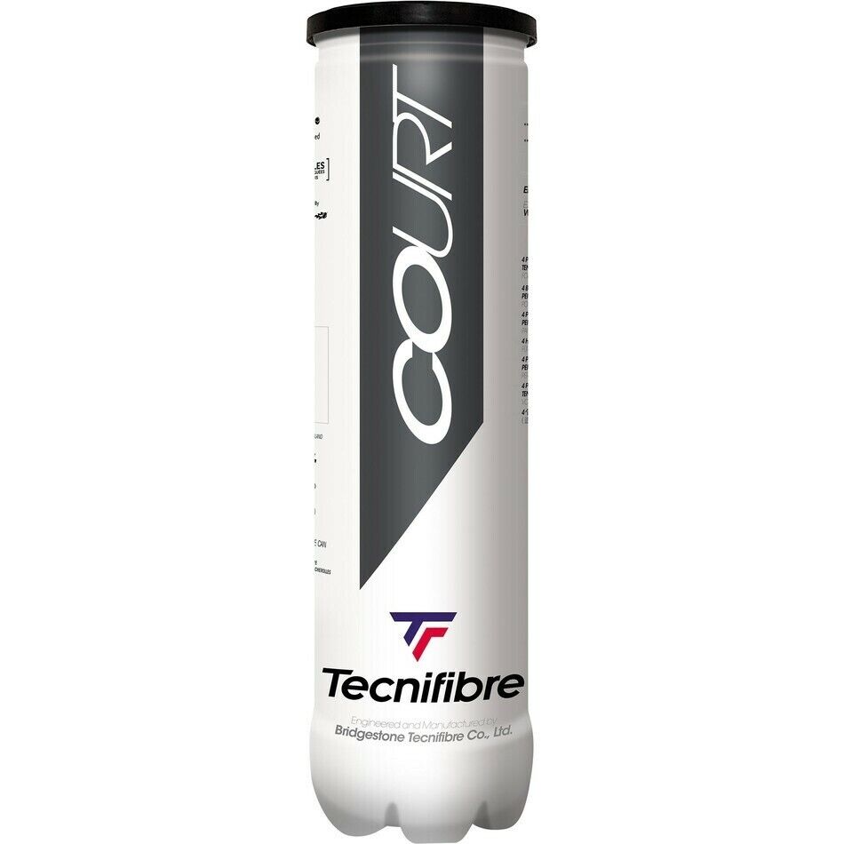 Tecnifibre Court 4 Tennis Ball Can - Premium Tennis Balls for Practice & Match Play - Ideal for Clay & Hard Courts - Durable & Consistent Performance