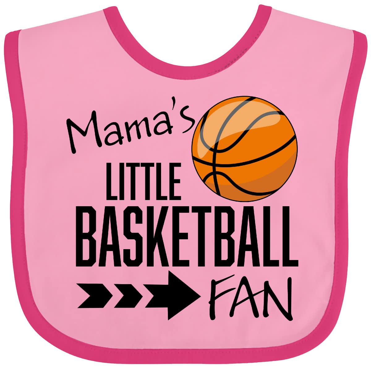 Inktastic Mama's Little Basketball Fan Baby Bib - Soft Cotton Drool Bib for Infants & Toddlers - Perfect for Game Day, Playtime & Mealtime