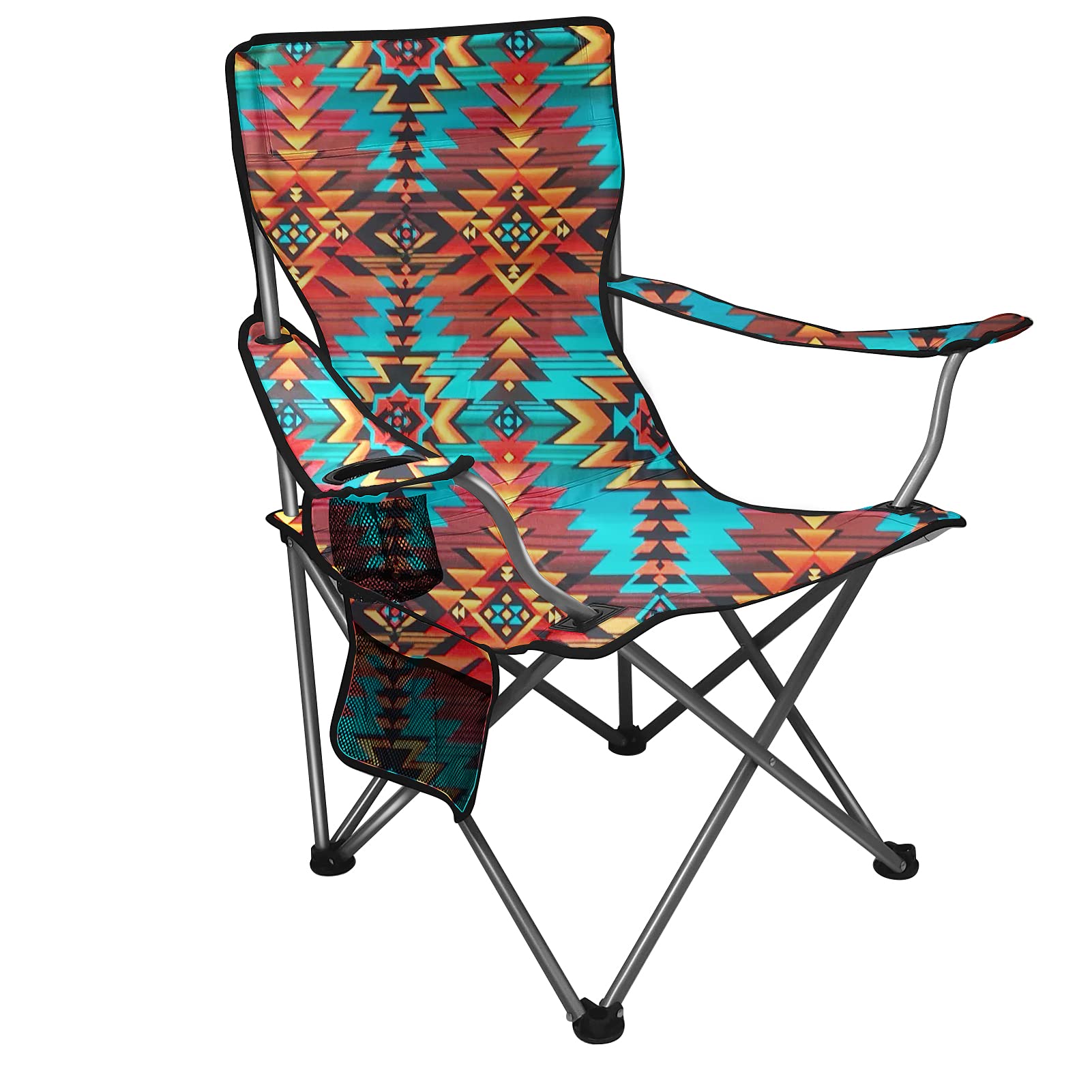 CLOHOMIN Southwest Navajo Print Beach Chair - Native American Tribal Design Ultralight Backpacking Camping Chair, Foldable for Fishing Hiking Picnic & Outdoor Adventures - Perfect for Beach, Backyard, and Festival Use