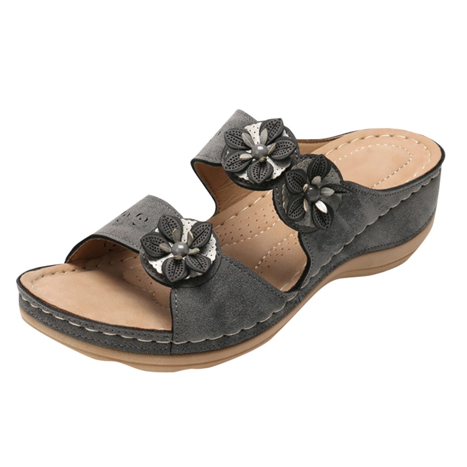 Women's Beach Flip Flops - Comfortable Wedge Sandals with Adjustable Straps | Summer Slip-On Slippers for Pool, Vacation & Outdoor Activities