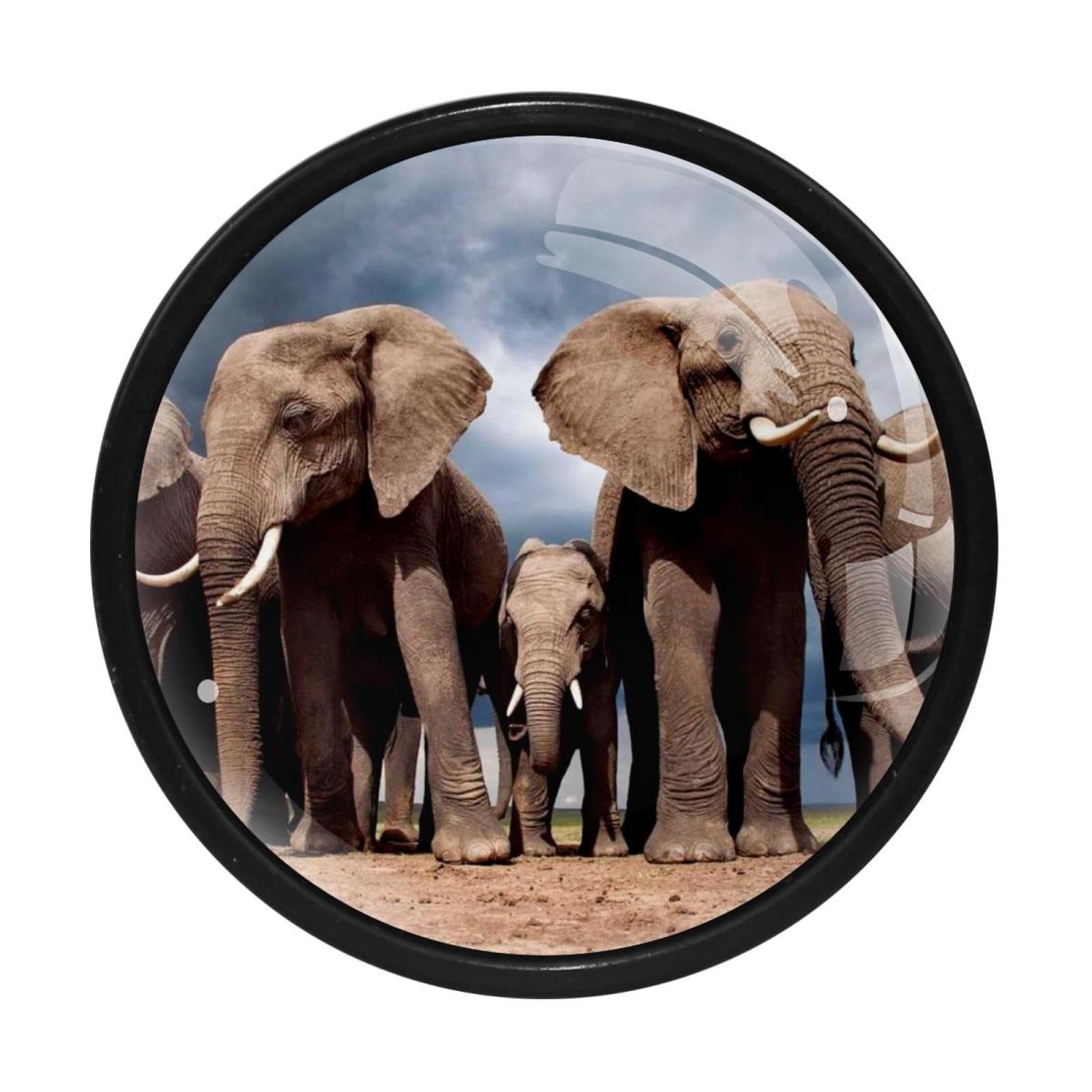 GIAPB 4Pcs Cabinet Handles - Elegant Animal Elephant Landscape Drawer Knobs for Dressers, Cabinets & Furniture | Perfect for Home Decor, Kitchen Remodel & DIY Projects