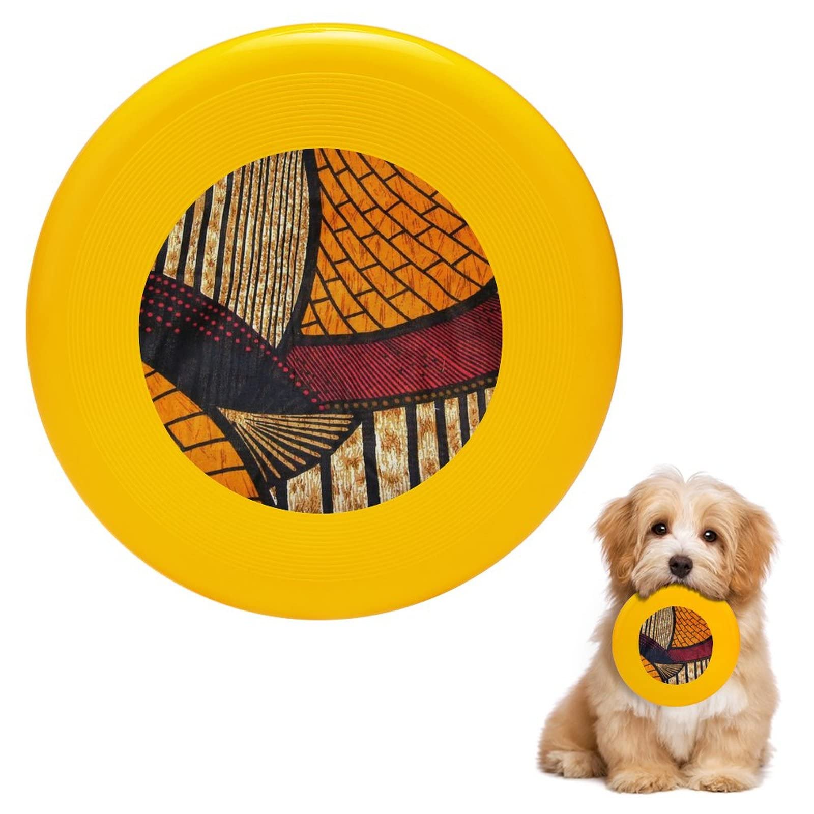 **Durable African Wax Print Round Dog Frisbee - Training, Sport & Food Bowl for Active Dogs - Perfect for Outdoor Play, Fetch Games & Pet Training**