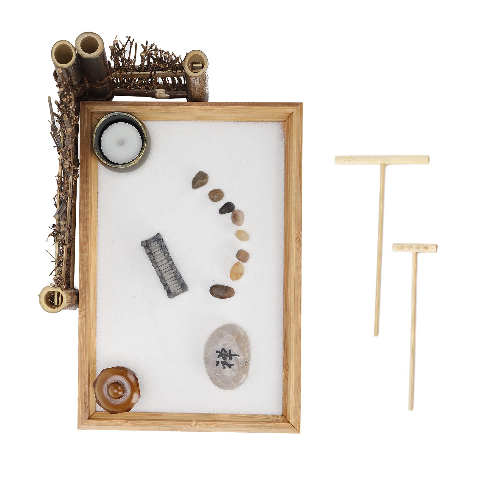 Zen Garden Sand Table - Mini Desktop Zen Garden for Home & Office Decor - Perfect for Stress Relief, Meditation, and Workspace Relaxation