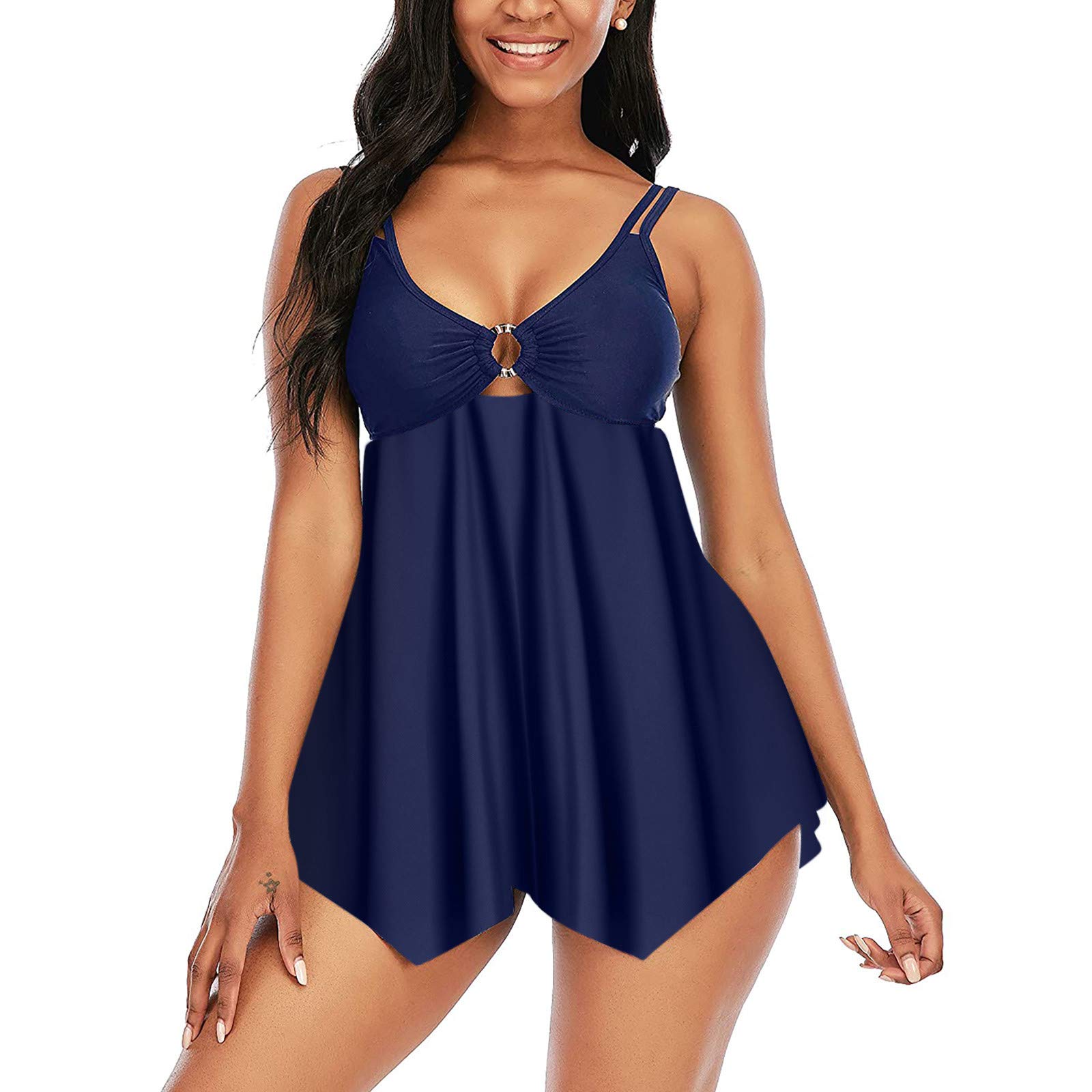 Women's Tummy Control Tankini Swimsuits - 2 Piece Bathing Suit with Boyshorts & Supportive Tank Top | Perfect for Beach Vacations, Pool Parties & Summer Swimming