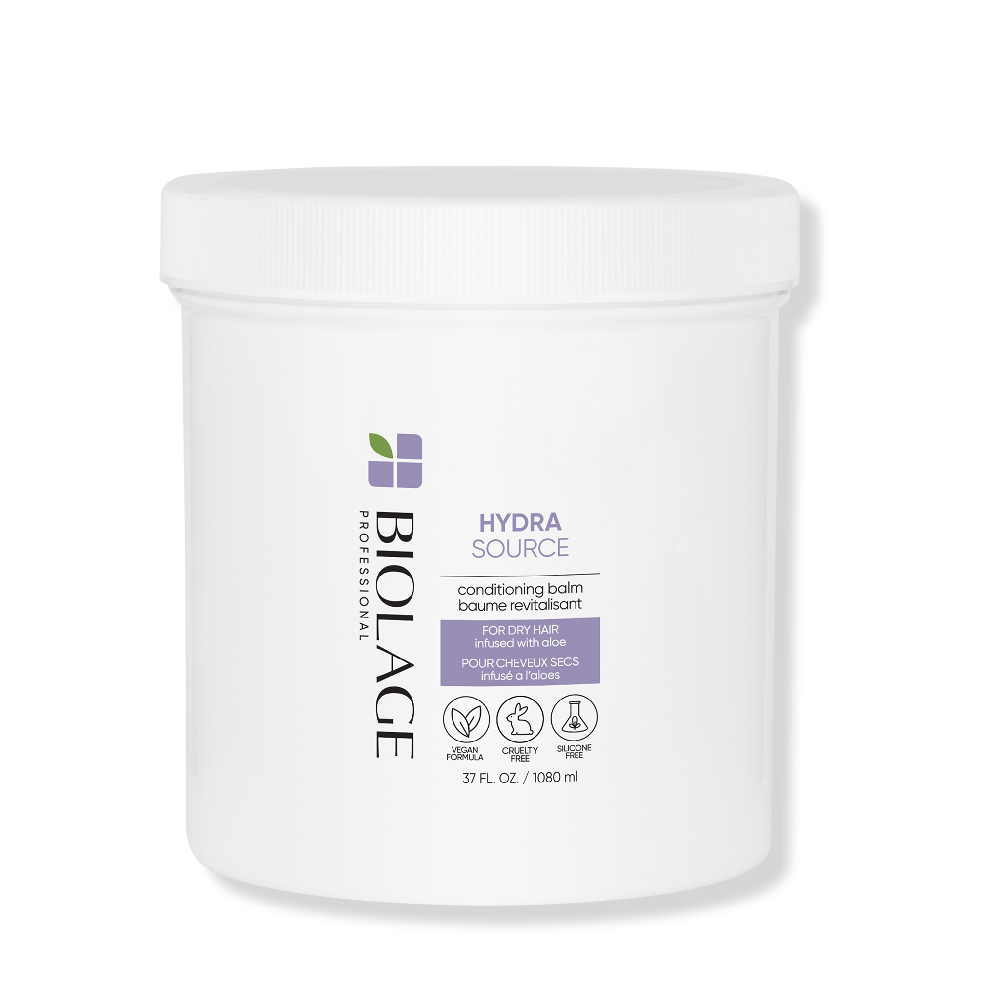 Biolage HydraSource Conditioning Balm for Dry Hair - 37oz Deep Moisturizing Hair Treatment Jar - Salon Quality Hydration for Damaged & Frizzy Hair - Perfect for Home & Professional Use