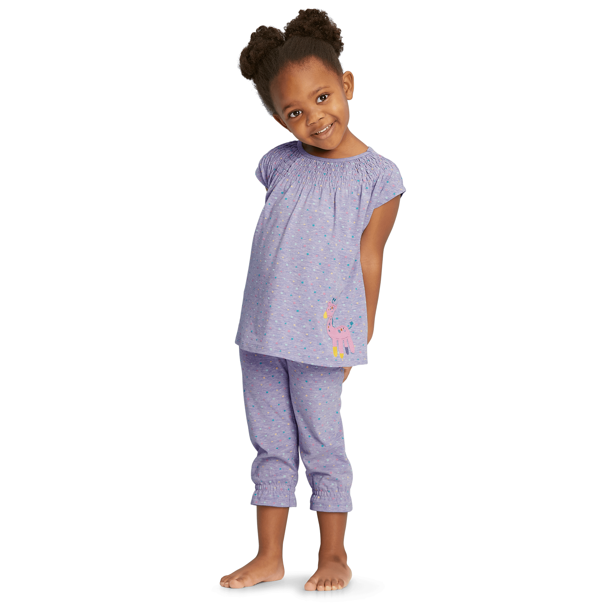 Soft & Cozy Giraffe Print Pajama Set for Toddler Girls - Perfect for Bedtime & Playtime