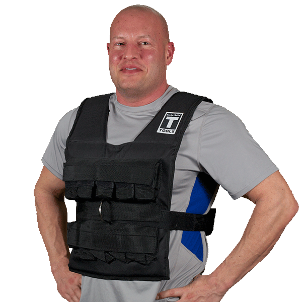 Body Solid Weighted Vest 20lb (BSTWV20) - Adjustable Weight Training Vest for Fitness, Running & CrossFit Workouts