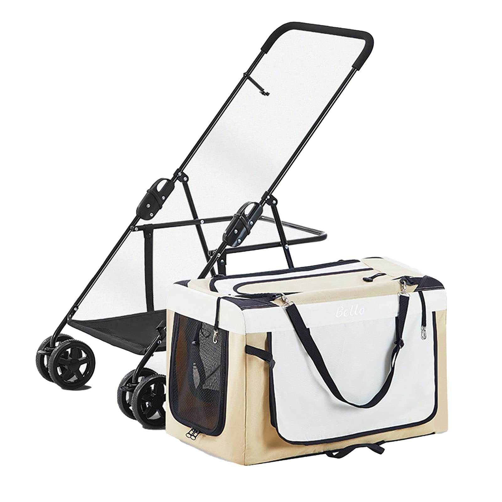 GXDSSH Lightweight 2-in-1 Pet Stroller for Small Dogs & Cats - Portable Dog Stroller with Comfortable Cushion, Brake Wheels & Compact Design | Perfect for Outdoor Walks, Vet Visits & Travel