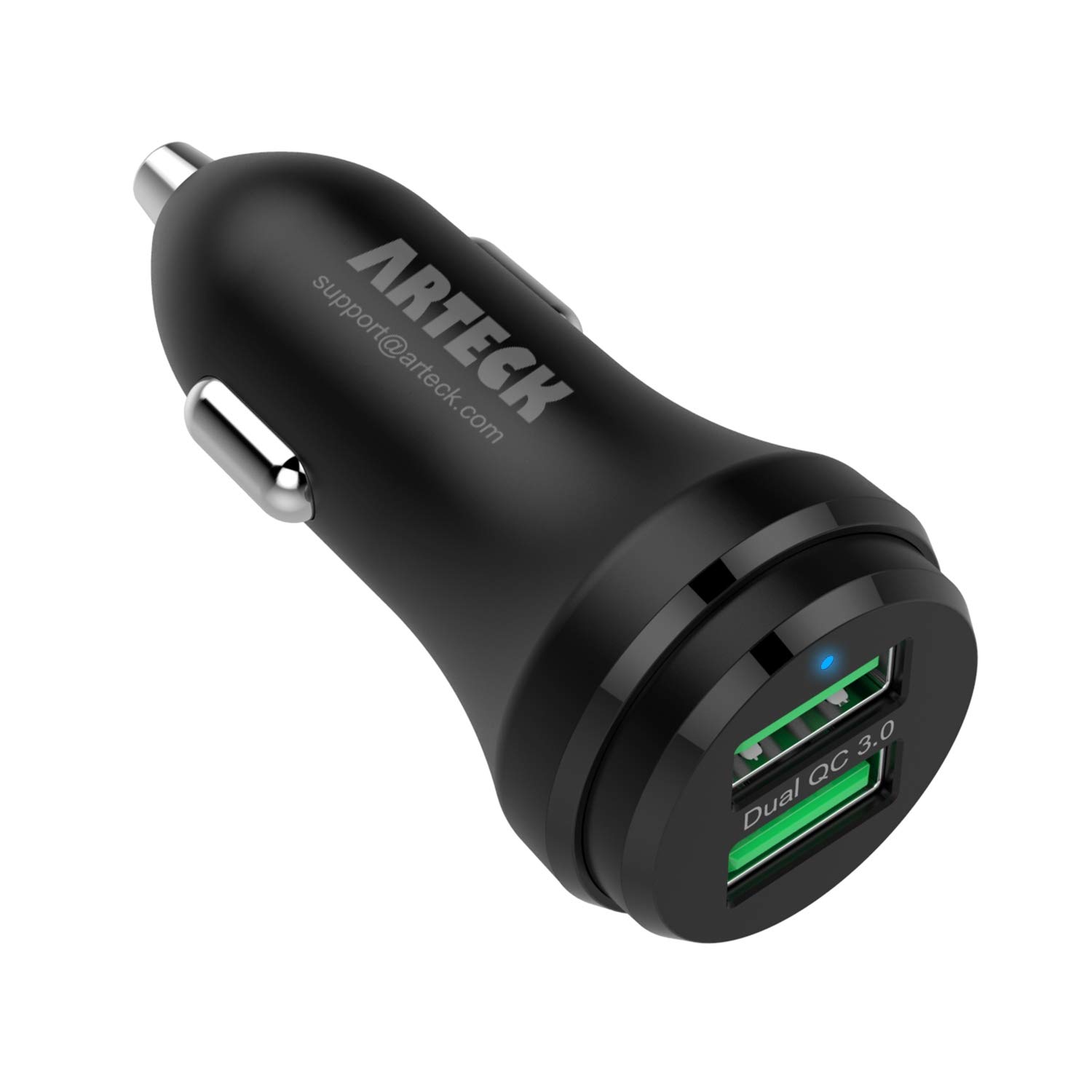 Arteck 40W Dual USB Car Charger with Quick Charge 3.0 - Fast Charging Adapter for iPhone 14/13/12/11 Series, iPad, Samsung Galaxy Note & More - Perfect for Road Trips & Daily Commutes