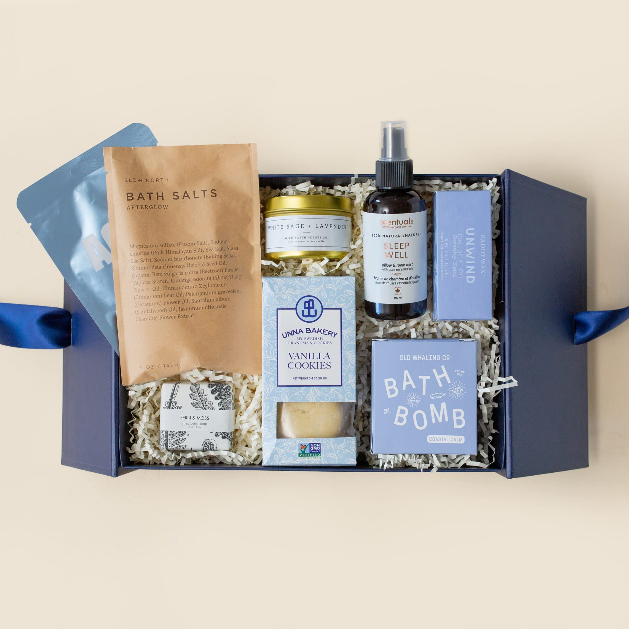 Unboxme Self Care Spa Gift Basket for Women - Relaxation Gift Set with Candle, Bath Bomb & Soap | Customizable Message Card | Perfect Birthday, Get Well Soon, Thank You Present | Stress Relief & Pampering for Home Spa Nights