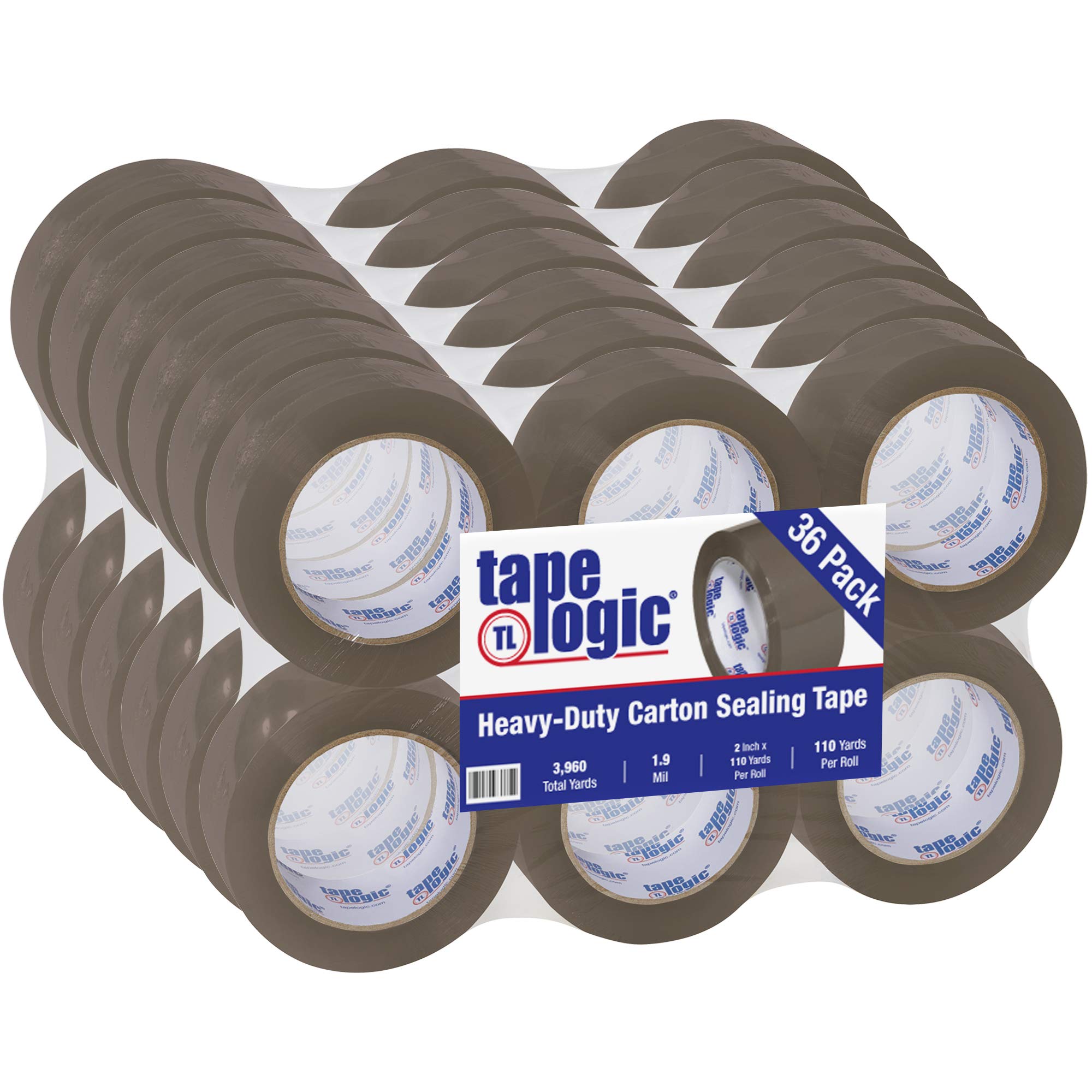 Aviditi 2 Inch x 110 Yard Heavy Duty Packing Tape - 1.9 Mil Tan Hot Melt Shipping Tape (36 Pack) | Ideal for Moving Boxes, Ecommerce Packaging, Warehouse Shipping & Office Use